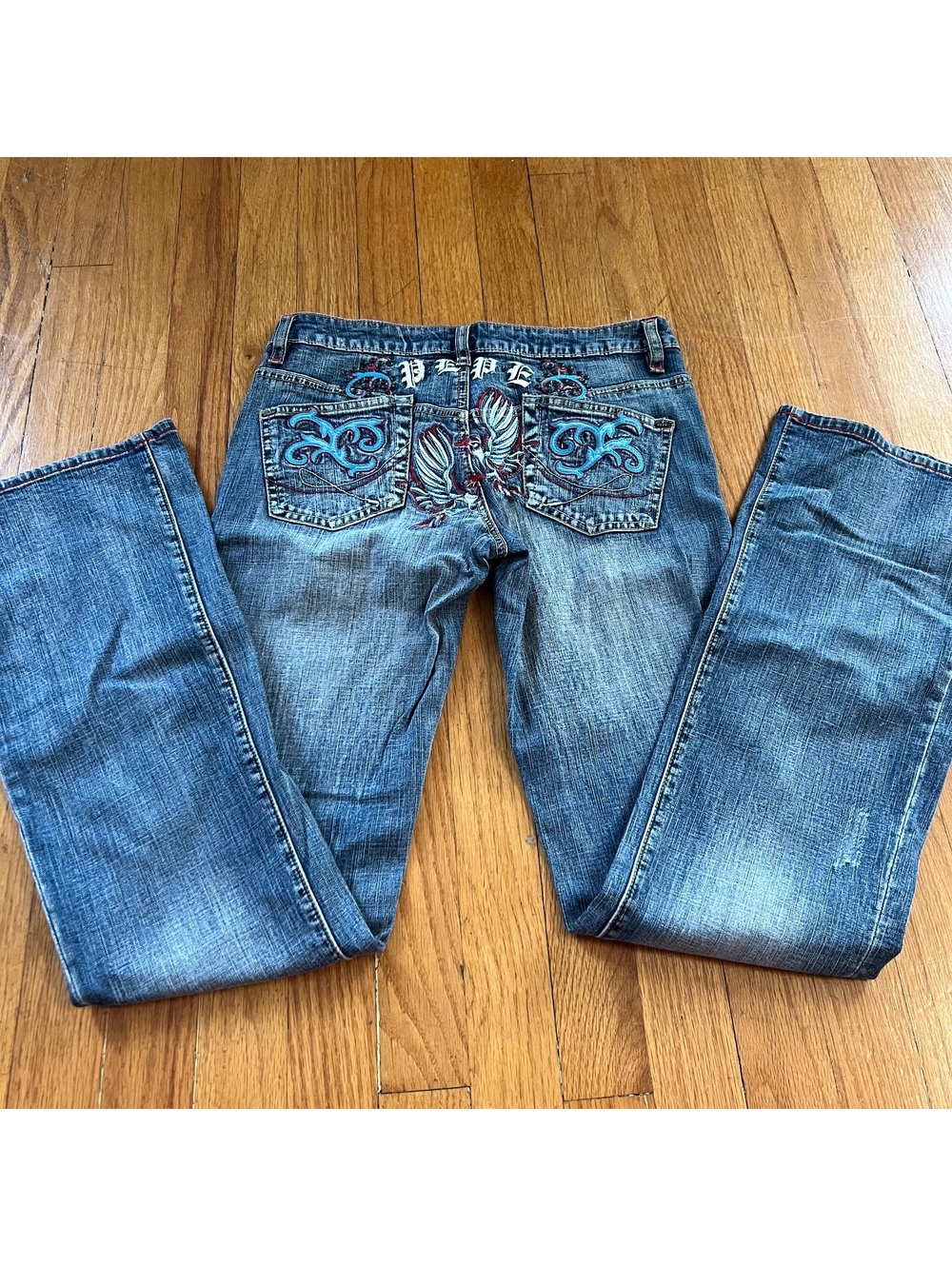 Vintage y2k Pepe grunge emo embroidered jeans